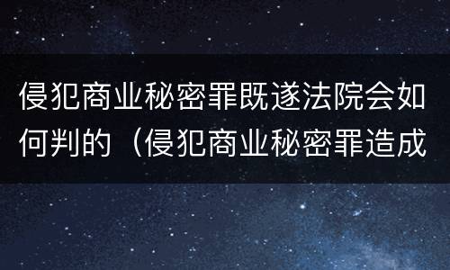 侵犯商业秘密罪既遂法院会如何判的（侵犯商业秘密罪造成特别严重后果判刑标准）