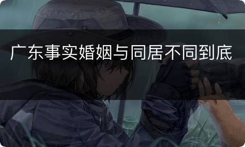 广东事实婚姻与同居不同到底
