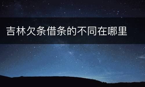 吉林欠条借条的不同在哪里