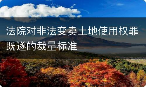 法院对非法变卖土地使用权罪既遂的裁量标准