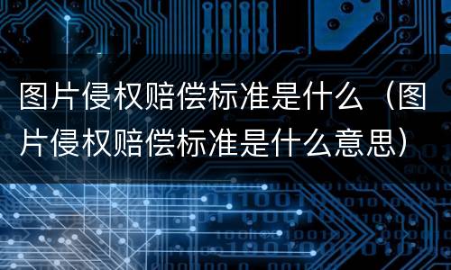 图片侵权赔偿标准是什么（图片侵权赔偿标准是什么意思）