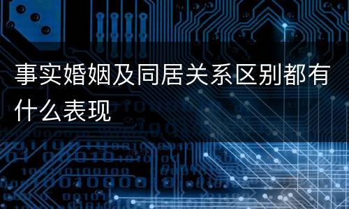 事实婚姻及同居关系区别都有什么表现