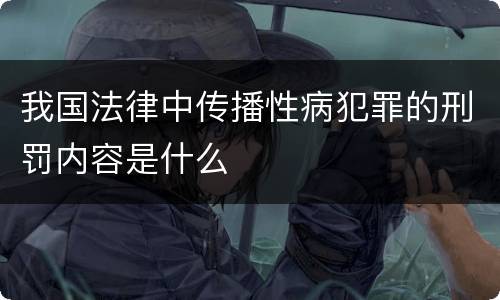 我国法律中传播性病犯罪的刑罚内容是什么