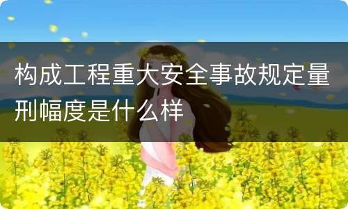 构成工程重大安全事故规定量刑幅度是什么样