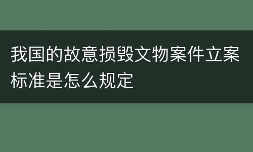 我国的故意损毁文物案件立案标准是怎么规定