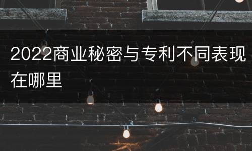 2022商业秘密与专利不同表现在哪里