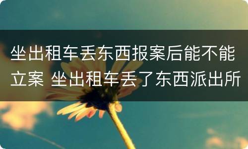 坐出租车丢东西报案后能不能立案 坐出租车丢了东西派出所管吗
