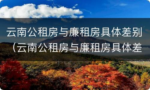 云南公租房与廉租房具体差别（云南公租房与廉租房具体差别在哪里）