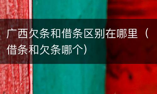 广西欠条和借条区别在哪里（借条和欠条哪个）