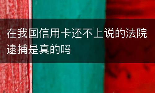 在我国信用卡还不上说的法院逮捕是真的吗