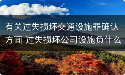 有关过失损坏交通设施罪确认方面 过失损坏公司设施负什么责任