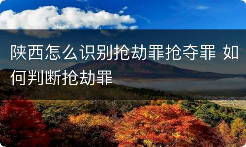 陕西怎么识别抢劫罪抢夺罪 如何判断抢劫罪