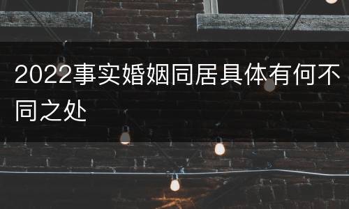 2022事实婚姻同居具体有何不同之处