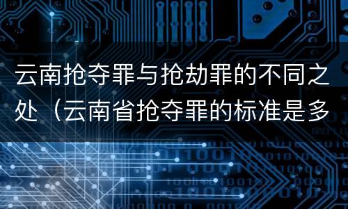 云南抢夺罪与抢劫罪的不同之处（云南省抢夺罪的标准是多少?）