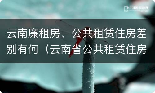 云南廉租房、公共租赁住房差别有何（云南省公共租赁住房）