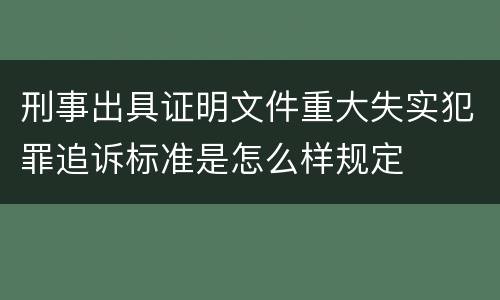 刑事出具证明文件重大失实犯罪追诉标准是怎么样规定