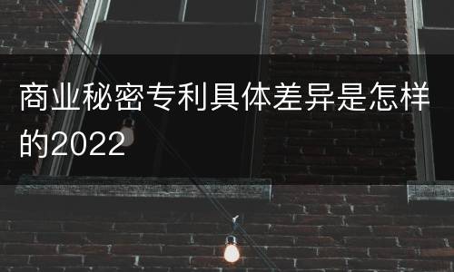 商业秘密专利具体差异是怎样的2022