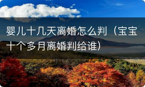 婴儿十几天离婚怎么判（宝宝十个多月离婚判给谁）