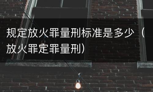 规定放火罪量刑标准是多少（放火罪定罪量刑）