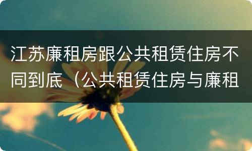 江苏廉租房跟公共租赁住房不同到底（公共租赁住房与廉租房的区别）