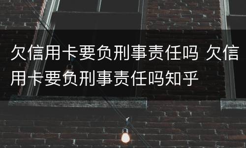 欠信用卡要负刑事责任吗 欠信用卡要负刑事责任吗知乎