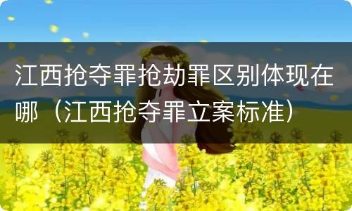 江西抢夺罪抢劫罪区别体现在哪（江西抢夺罪立案标准）