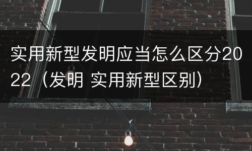 实用新型发明应当怎么区分2022（发明 实用新型区别）