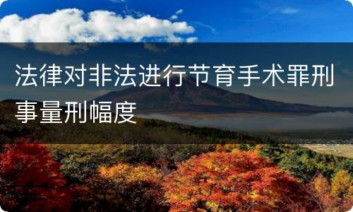 法律对非法进行节育手术罪刑事量刑幅度