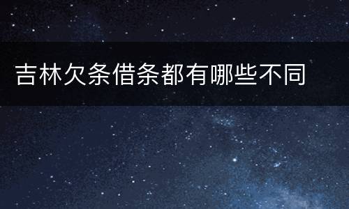 吉林欠条借条都有哪些不同
