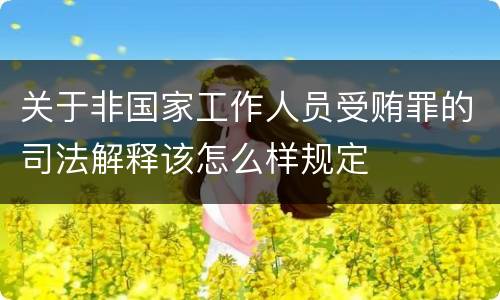 关于非国家工作人员受贿罪的司法解释该怎么样规定