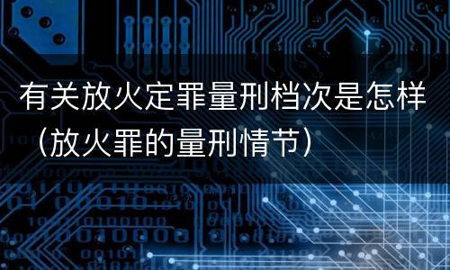 有关放火定罪量刑档次是怎样（放火罪的量刑情节）