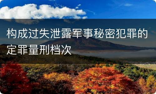 构成过失泄露军事秘密犯罪的定罪量刑档次