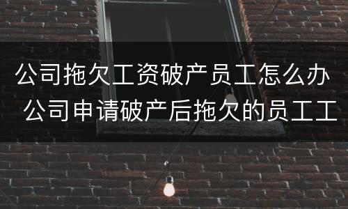 公司拖欠工资破产员工怎么办 公司申请破产后拖欠的员工工资怎么办