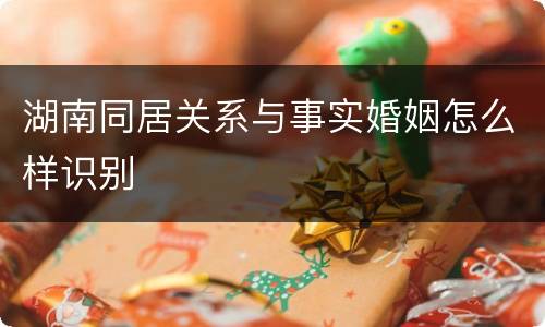 湖南同居关系与事实婚姻怎么样识别