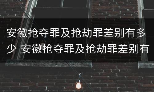安徽抢夺罪及抢劫罪差别有多少 安徽抢夺罪及抢劫罪差别有多少个