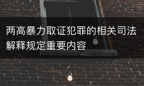 两高暴力取证犯罪的相关司法解释规定重要内容