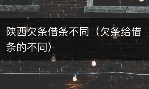 陕西欠条借条不同（欠条给借条的不同）