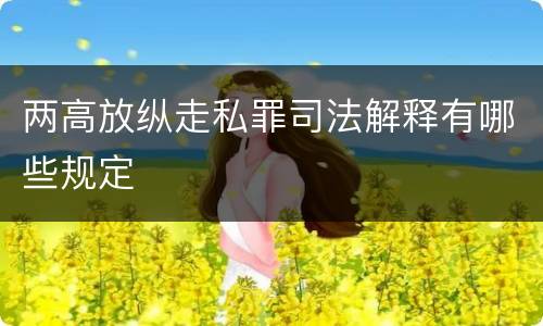 两高放纵走私罪司法解释有哪些规定
