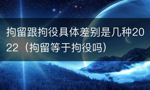 拘留跟拘役具体差别是几种2022（拘留等于拘役吗）