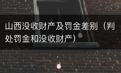 山西没收财产及罚金差别（判处罚金和没收财产）
