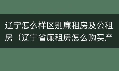 辽宁怎么样区别廉租房及公租房（辽宁省廉租房怎么购买产权）