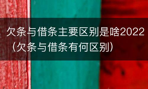 欠条与借条主要区别是啥2022（欠条与借条有何区别）