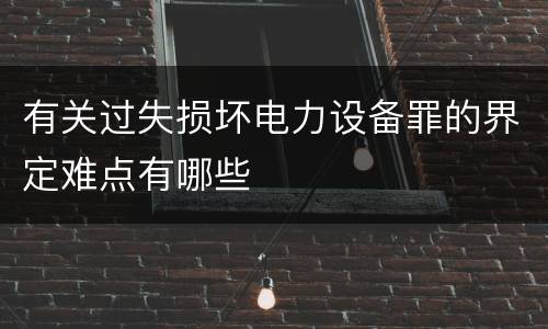 有关过失损坏电力设备罪的界定难点有哪些