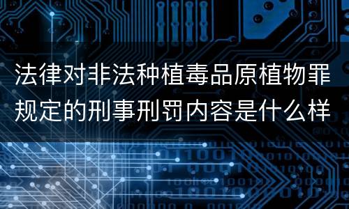 法律对非法种植毒品原植物罪规定的刑事刑罚内容是什么样的