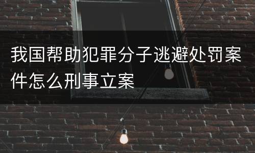 我国帮助犯罪分子逃避处罚案件怎么刑事立案
