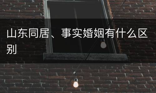 山东同居、事实婚姻有什么区别