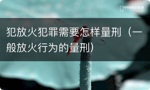 犯放火犯罪需要怎样量刑（一般放火行为的量刑）