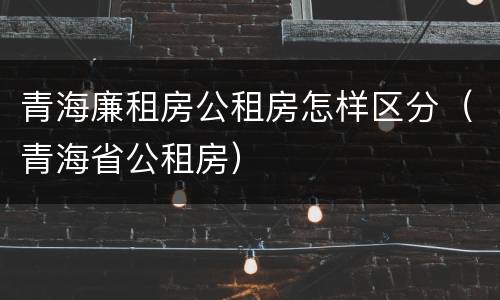 青海廉租房公租房怎样区分（青海省公租房）