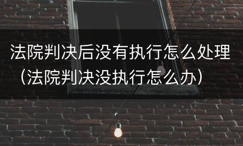 法院判决后没有执行怎么处理（法院判决没执行怎么办）