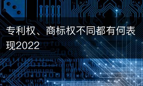 专利权、商标权不同都有何表现2022